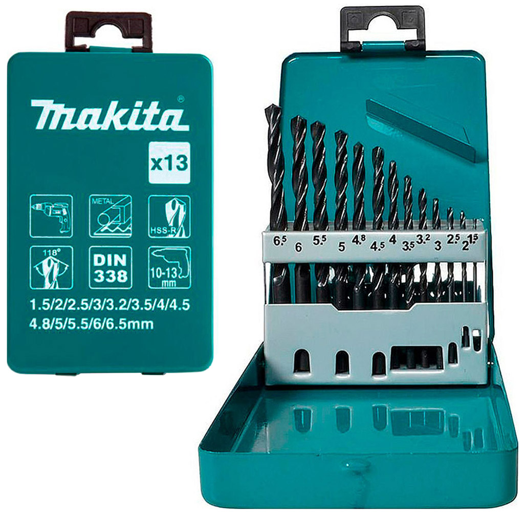 MAKITA D-54075 Sada vrtáků do kovu HSS-R 1,5-6,5mm, 13ks