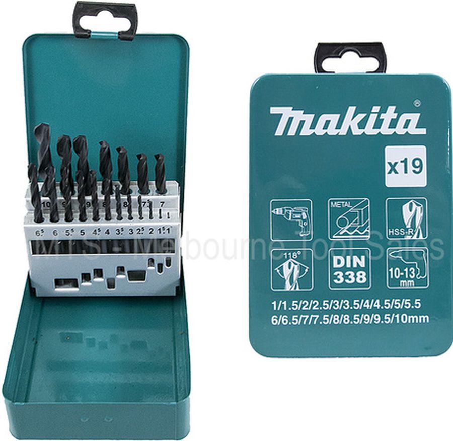 MAKITA D-54081 Sada vrtáků do kovu HSS-R 1-10mm (po 0,5mm), 19ks