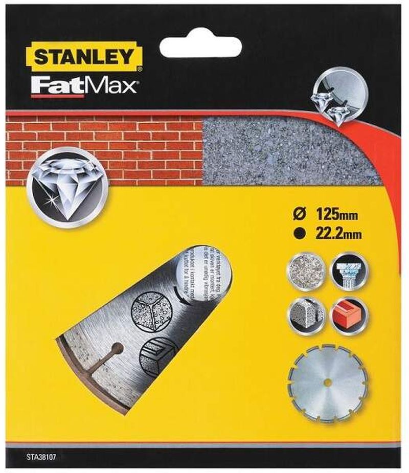 STANLEY STA38107-XJ Diamantový kotouč segmentový na beton/cihly 125 x 22,2 mm